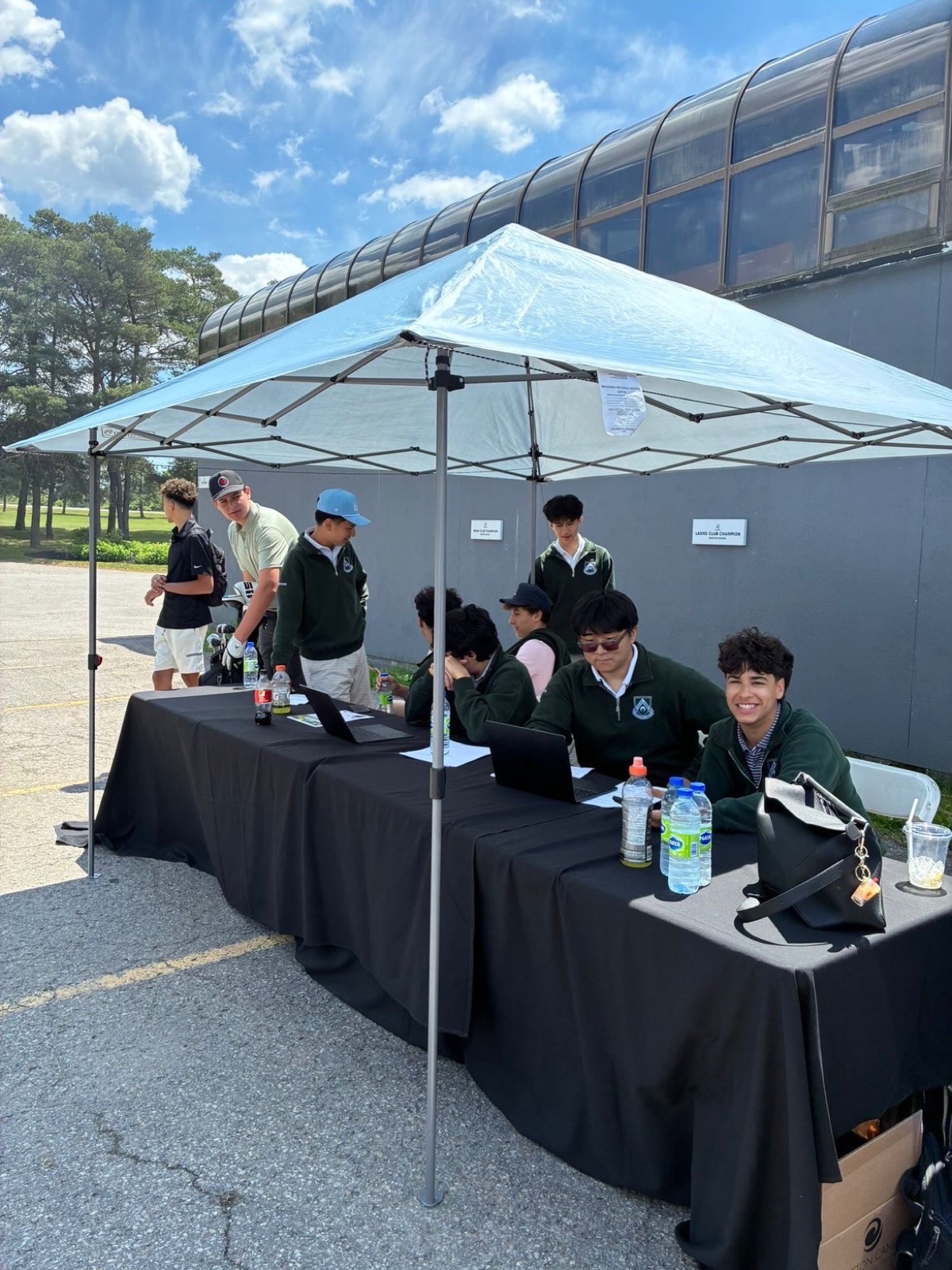Volunteers and players at the tournament